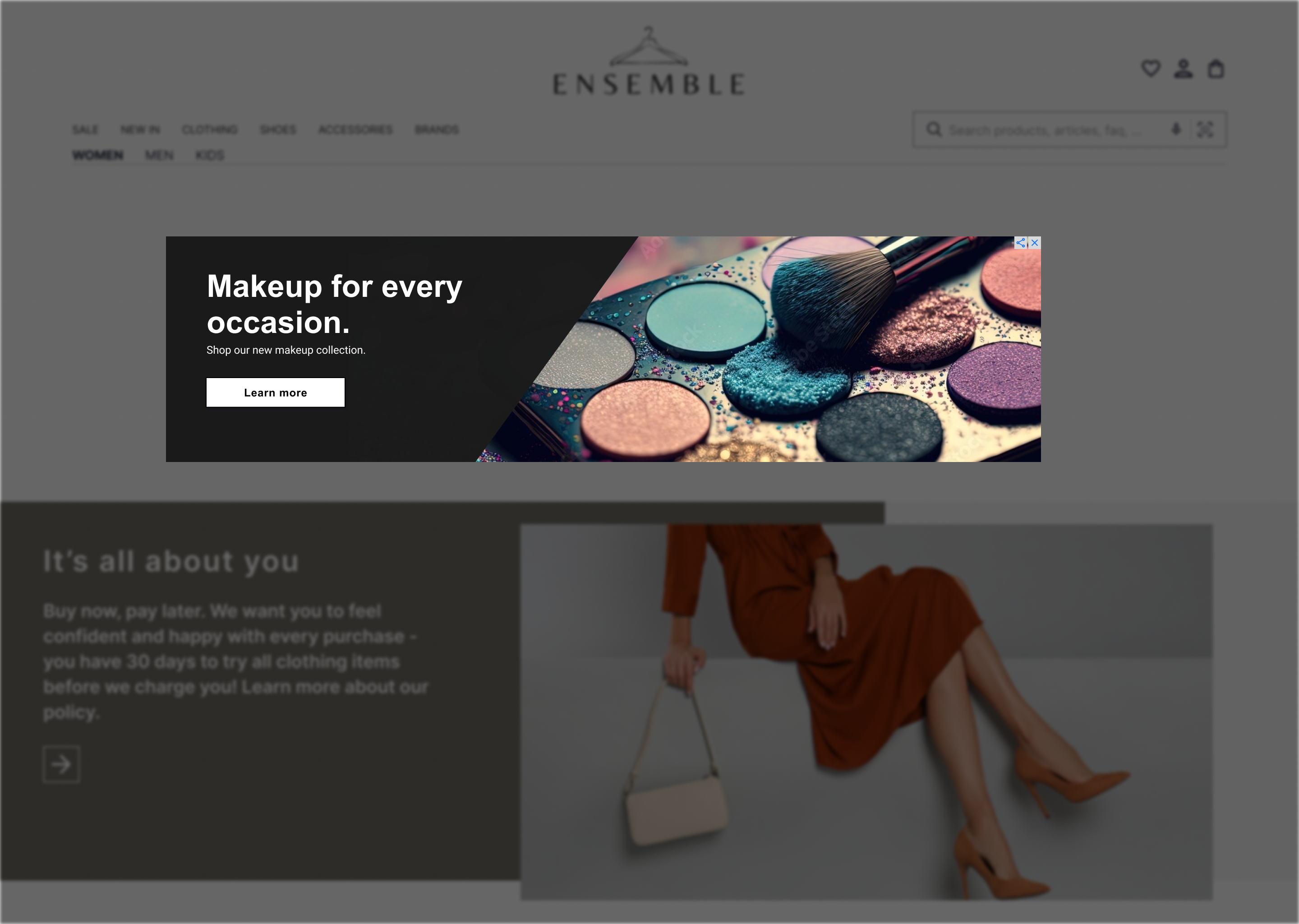 Example Google ad appearing at the top of a related webpage.