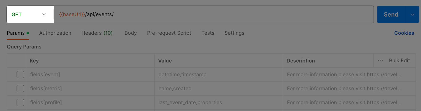 making a GET request in Postman