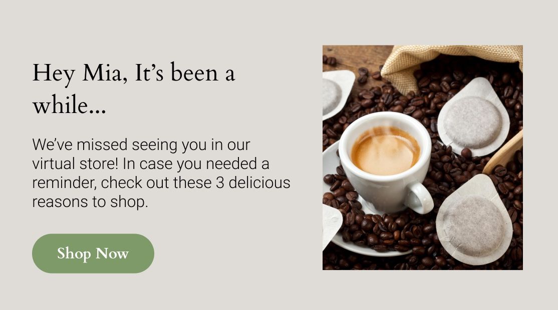 Beantown's email reminder using a customer's name to encourage them to shop..