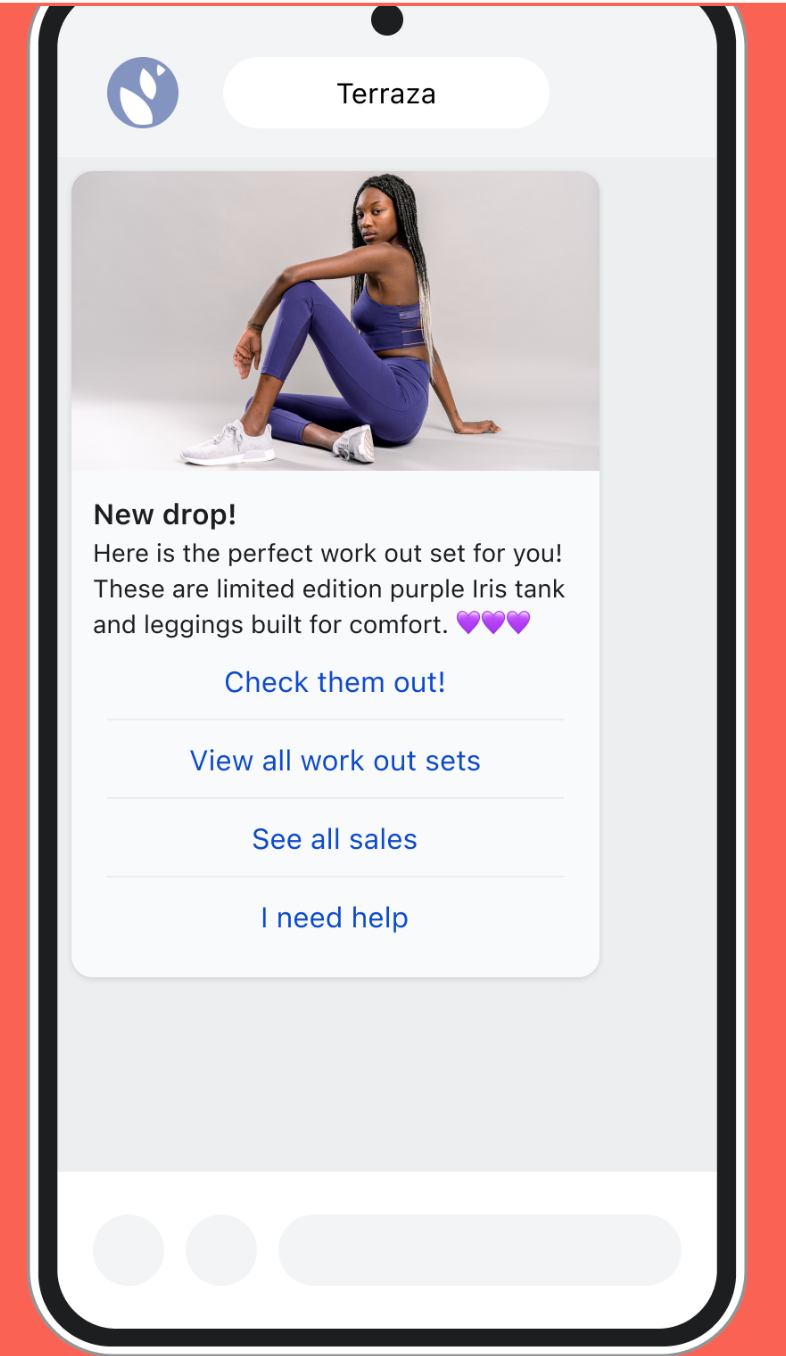 Example RCS for an athletic wear brand. 