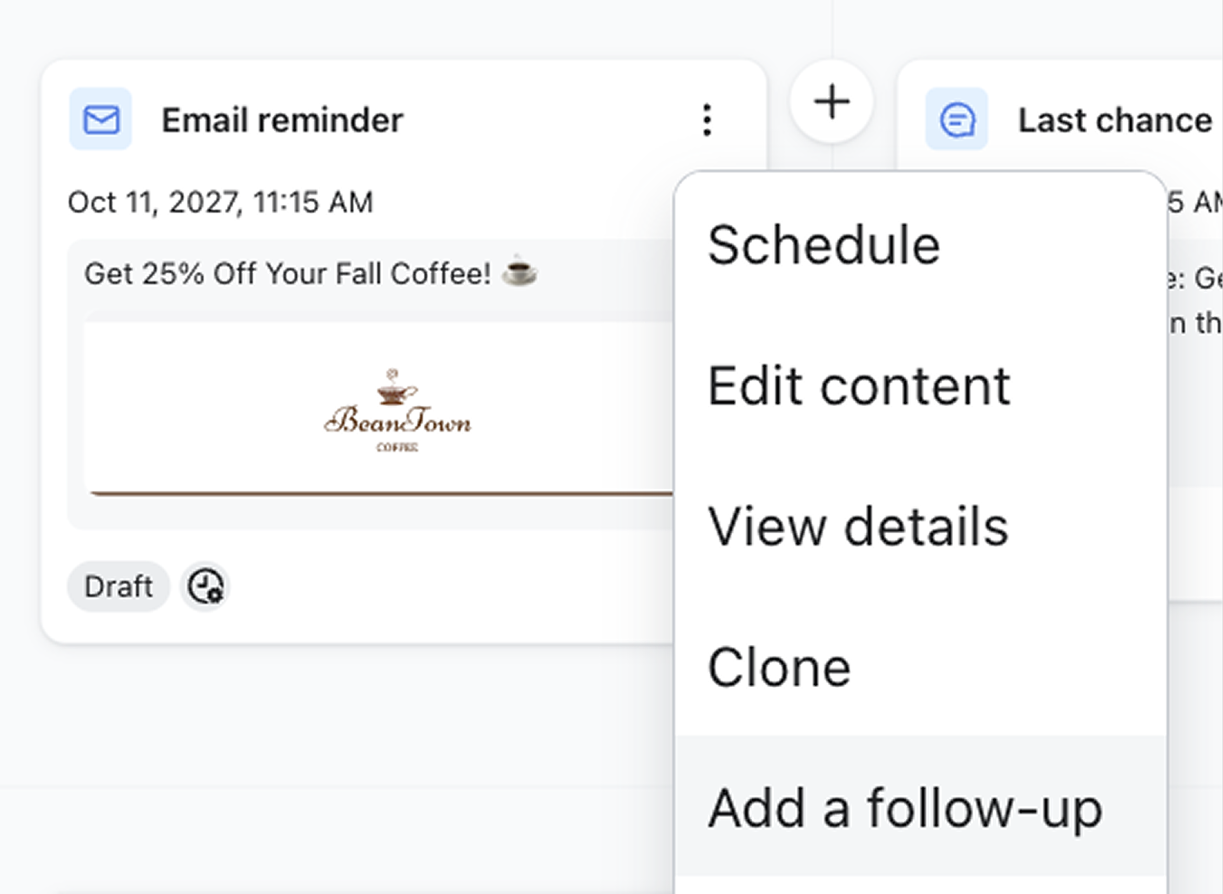 Adding a follow up to a campaign in the Klaviyo platform