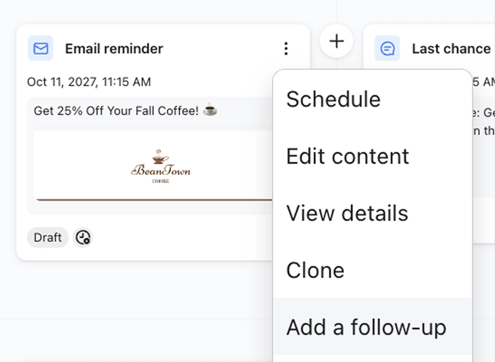 Adding a follow up to a campaign in the Klaviyo platform