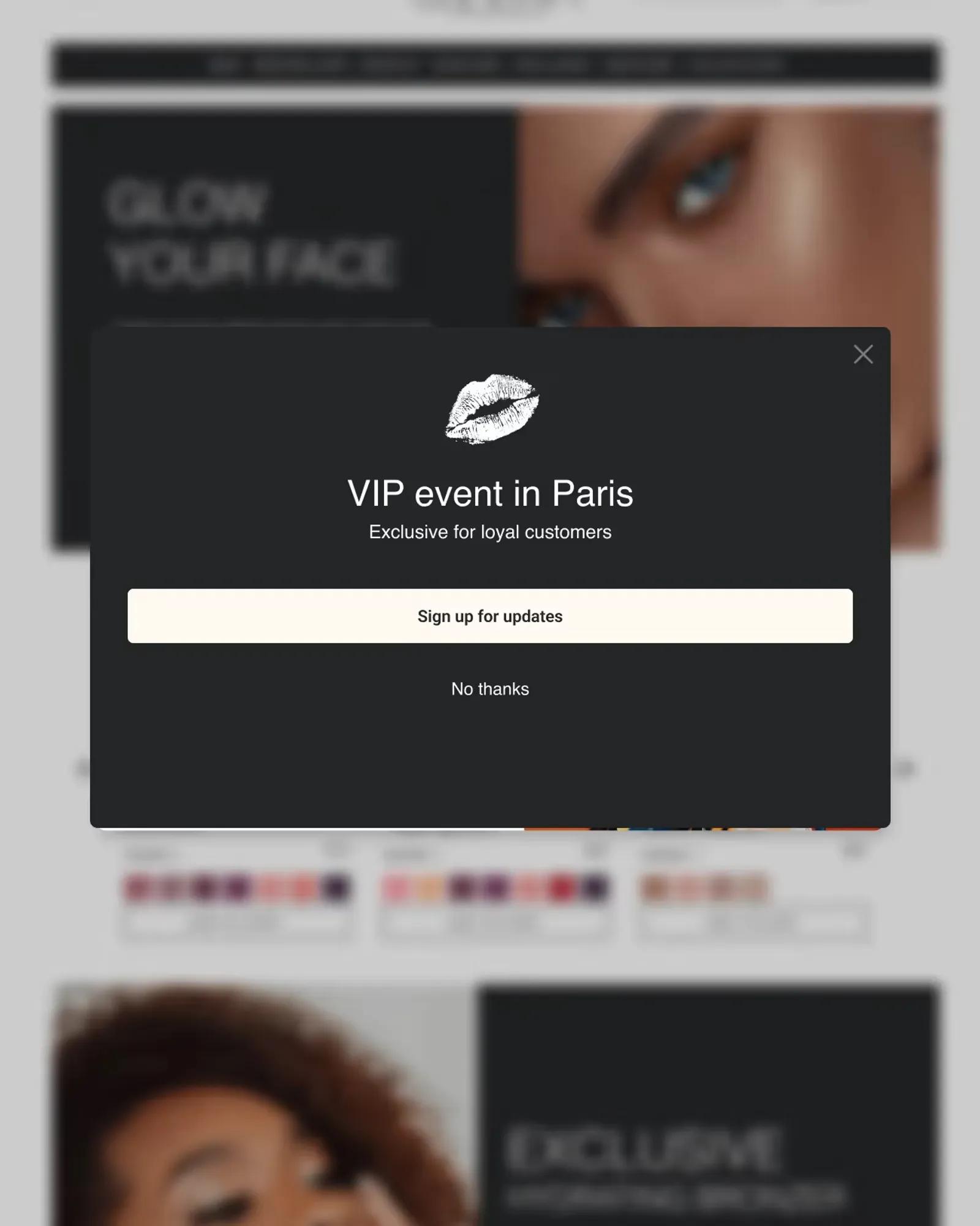 VIP sign-up form