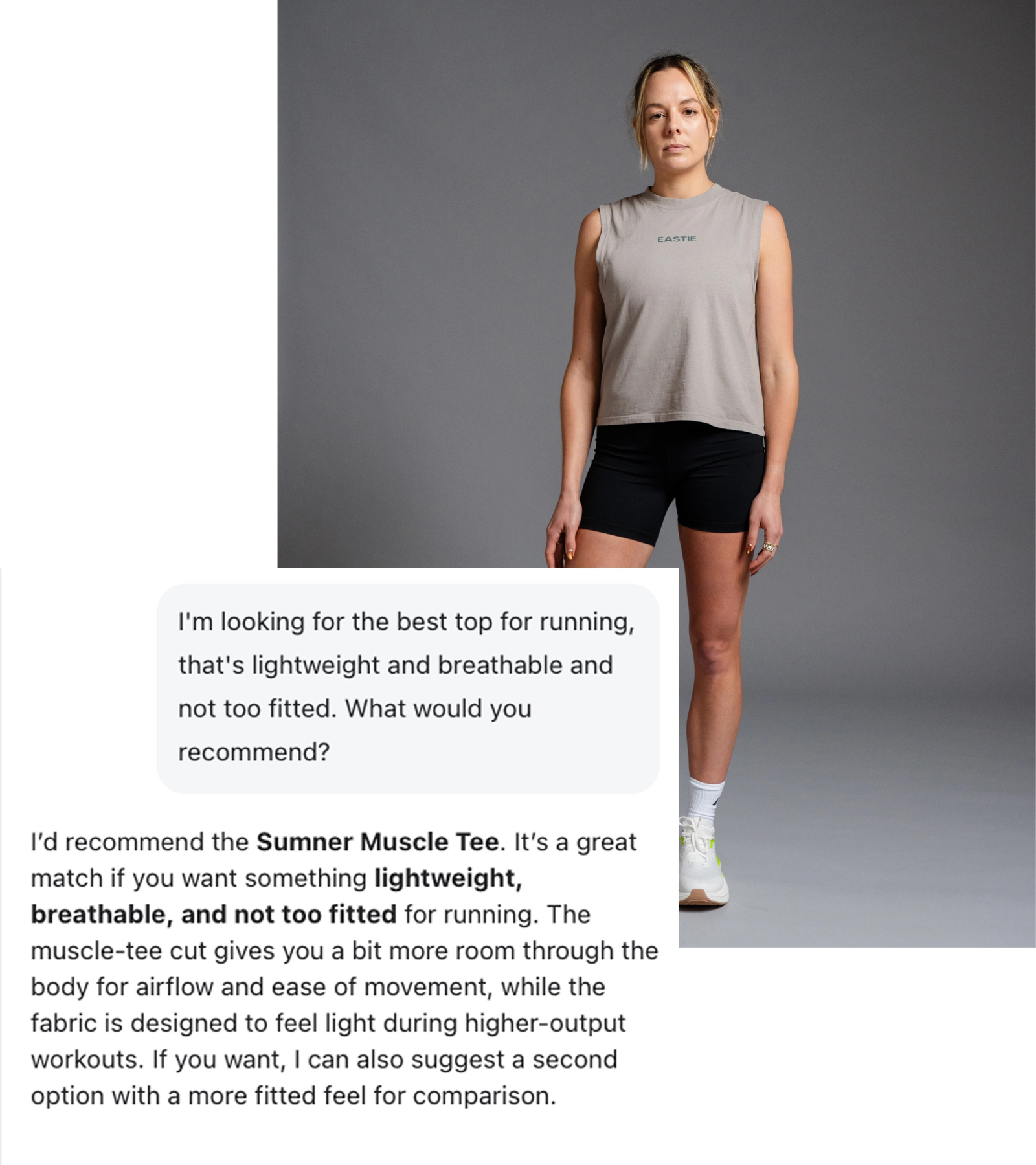 Customer Agent uses the fit and style finder custom skill to provide a recommendation to a customer.