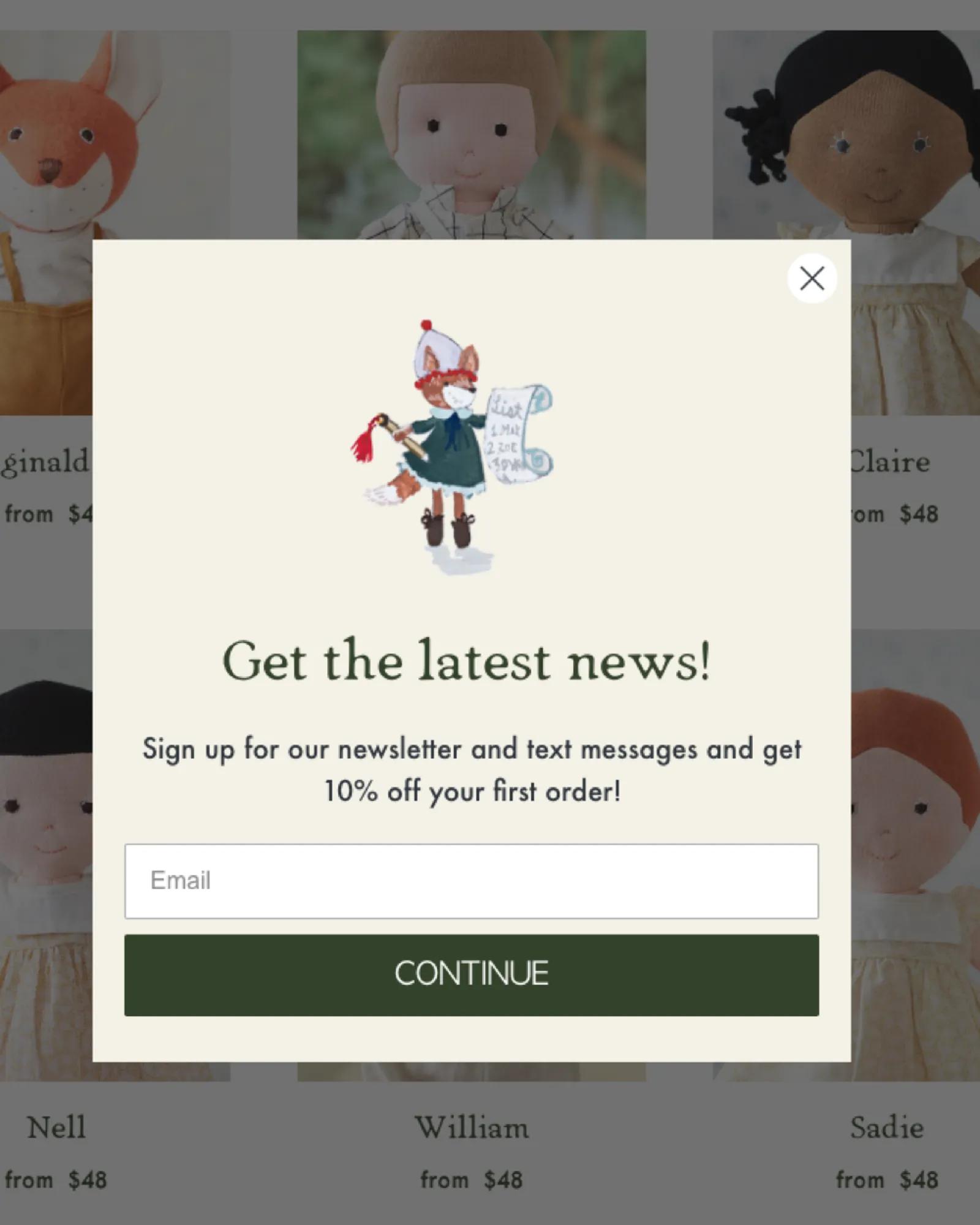 First step of form: email consent.