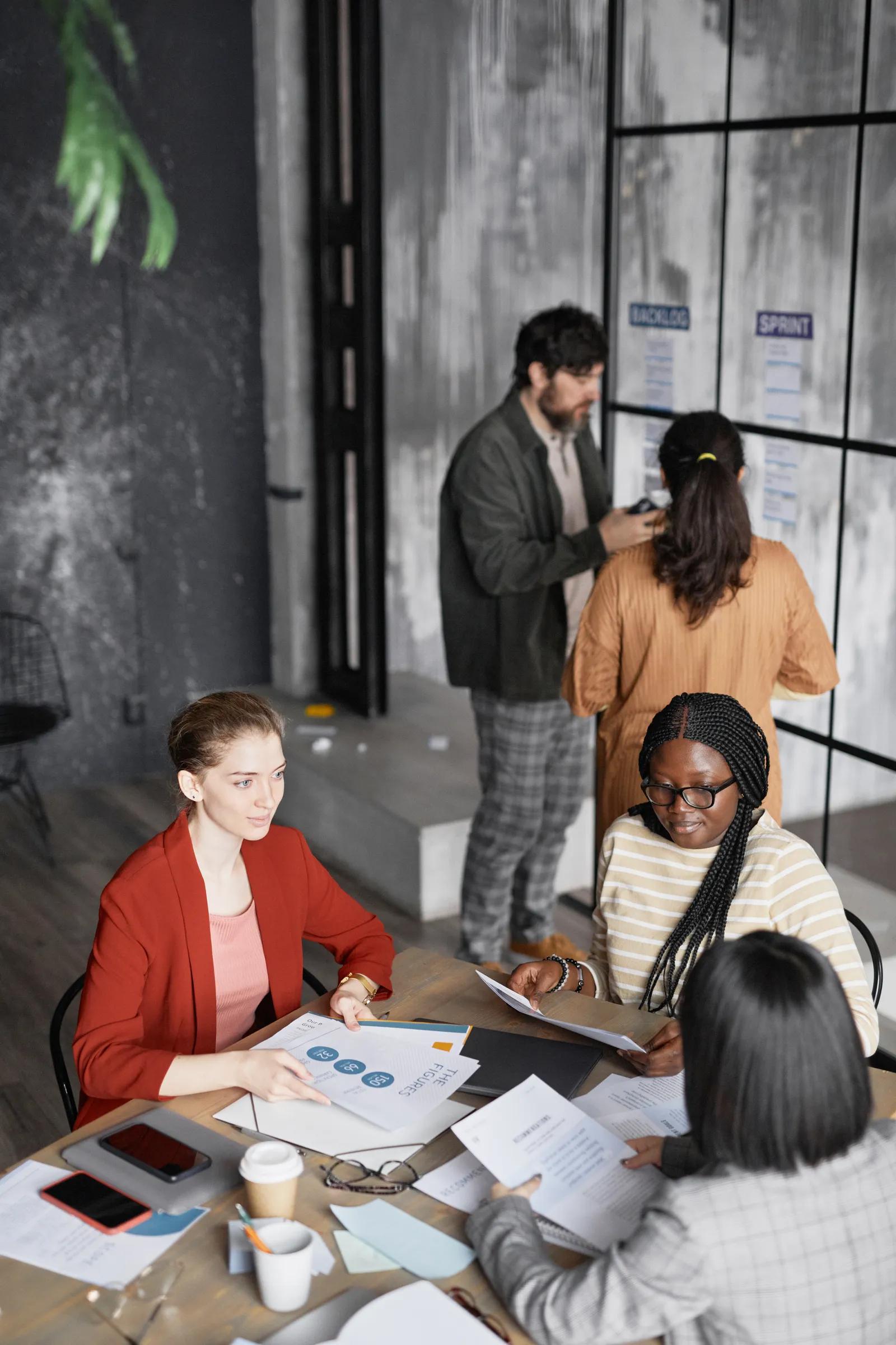 Team pitching a retainer to client.