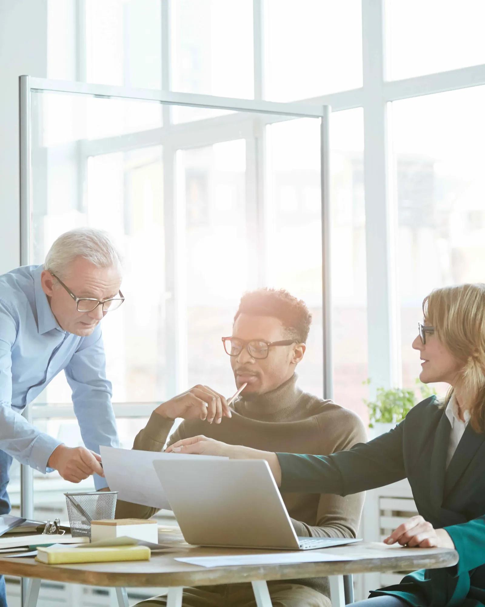 A team discussing new strategies.