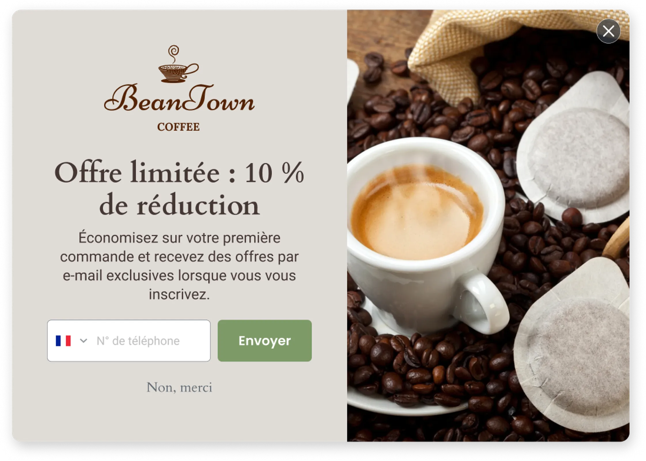 Formulaire d'offre limitée avec 10% de réduction