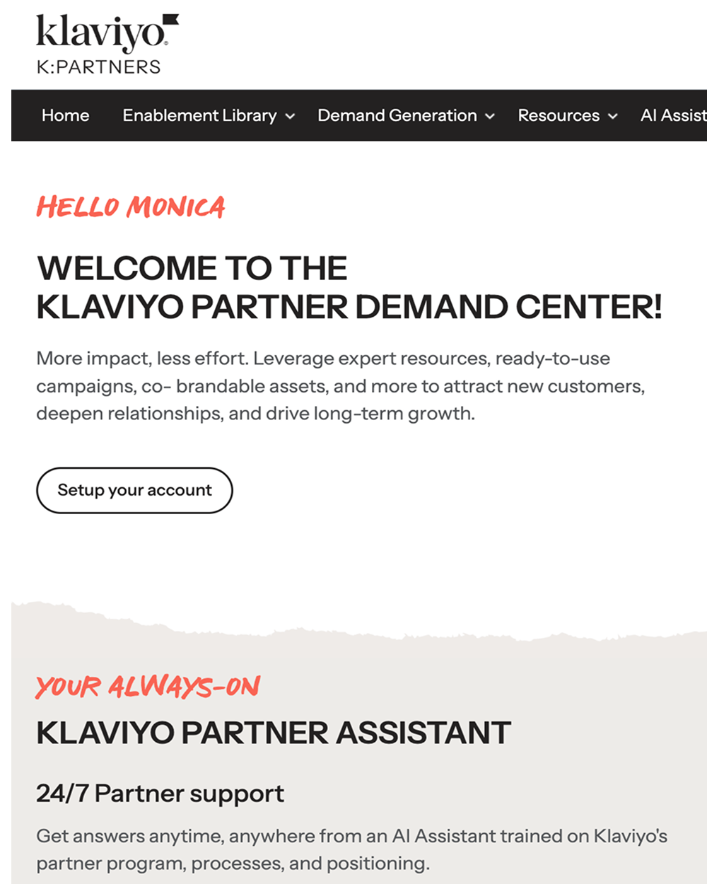 Partner Demand Center hompage.