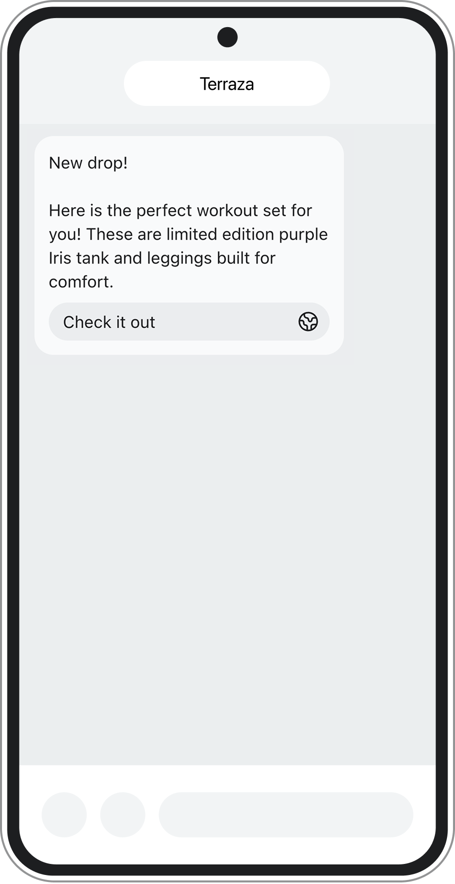 Basic RCS message with a quick action