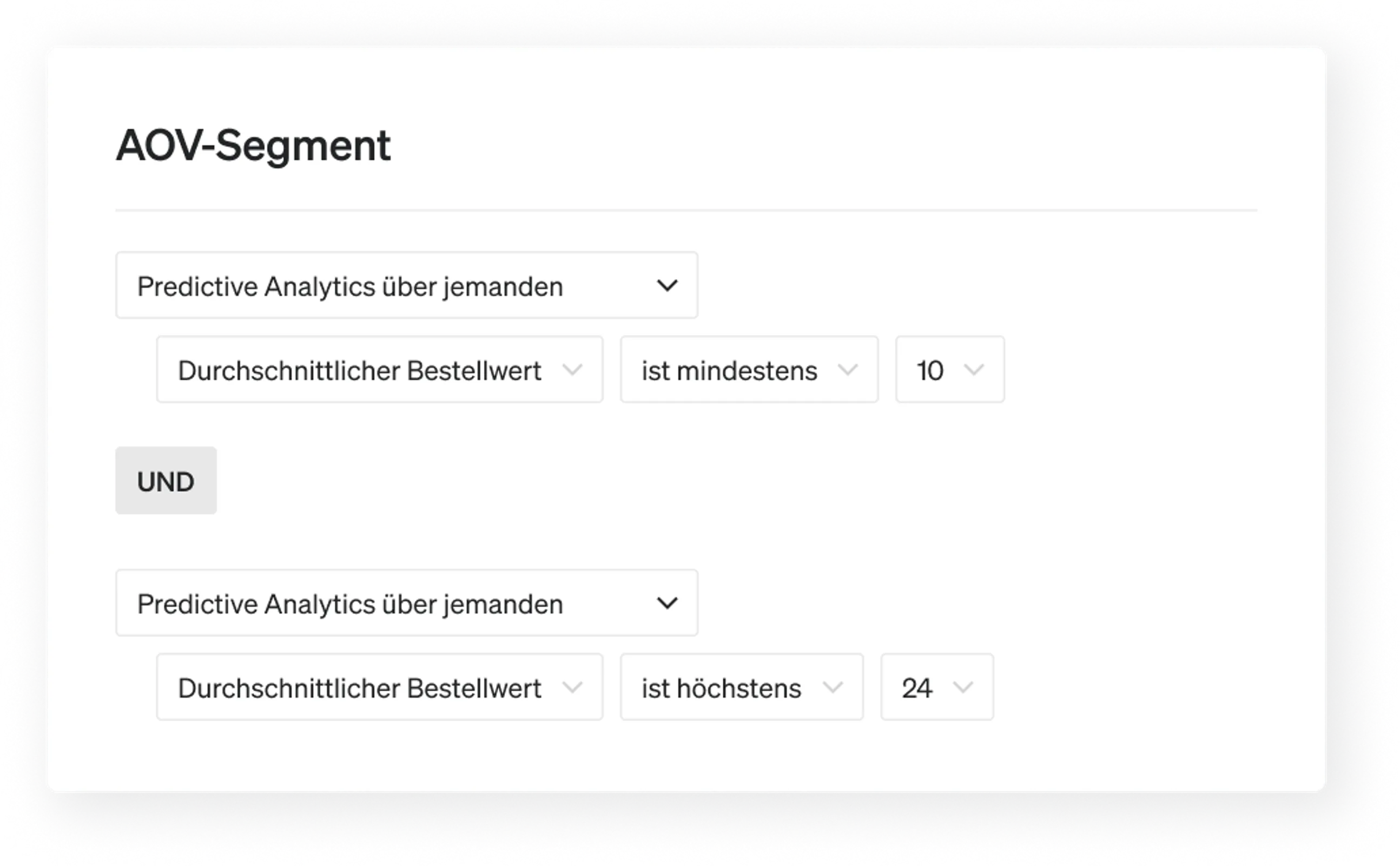 AOV-Segmenteinstellungen