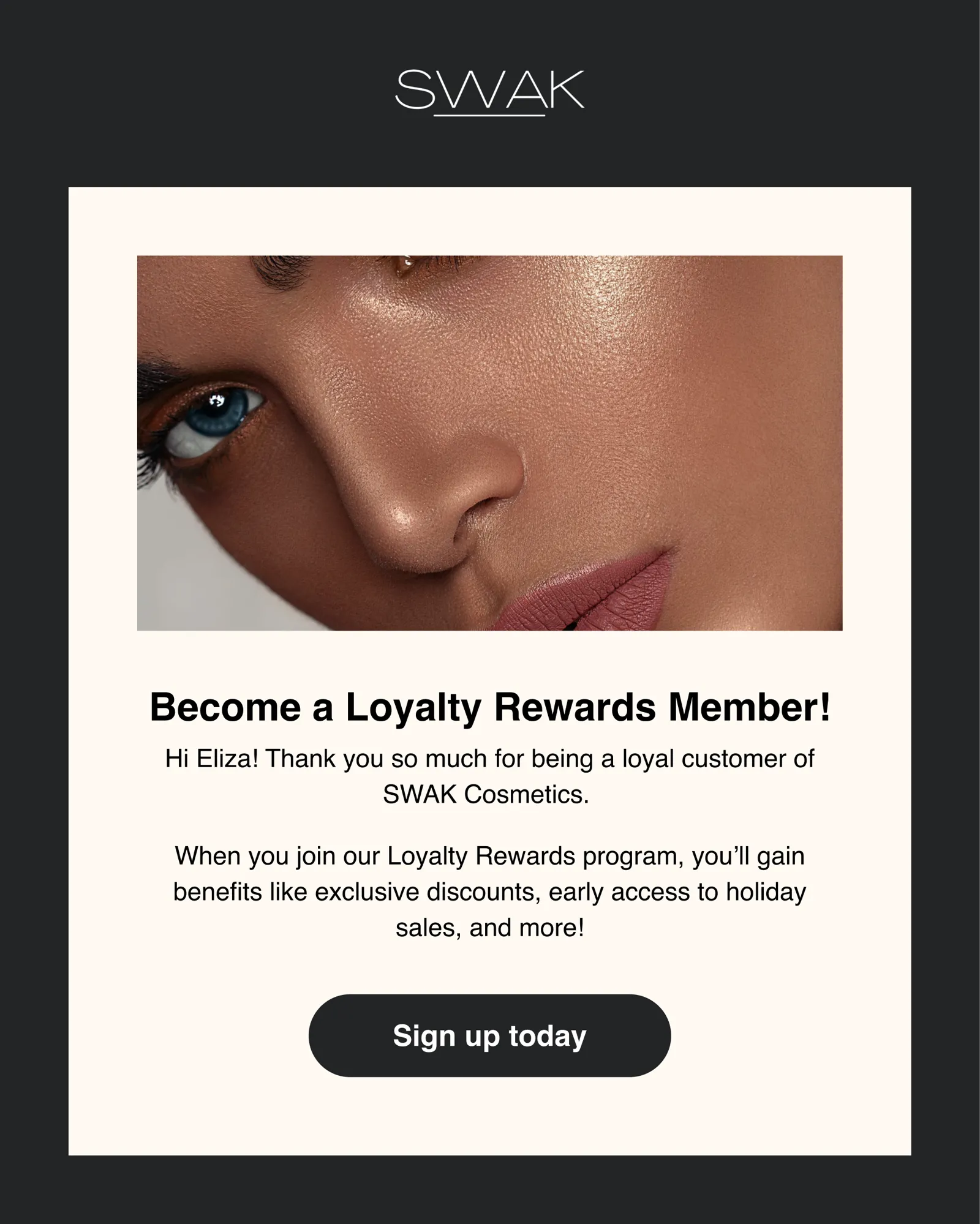 Email message tailored to a high predicted CLV segment