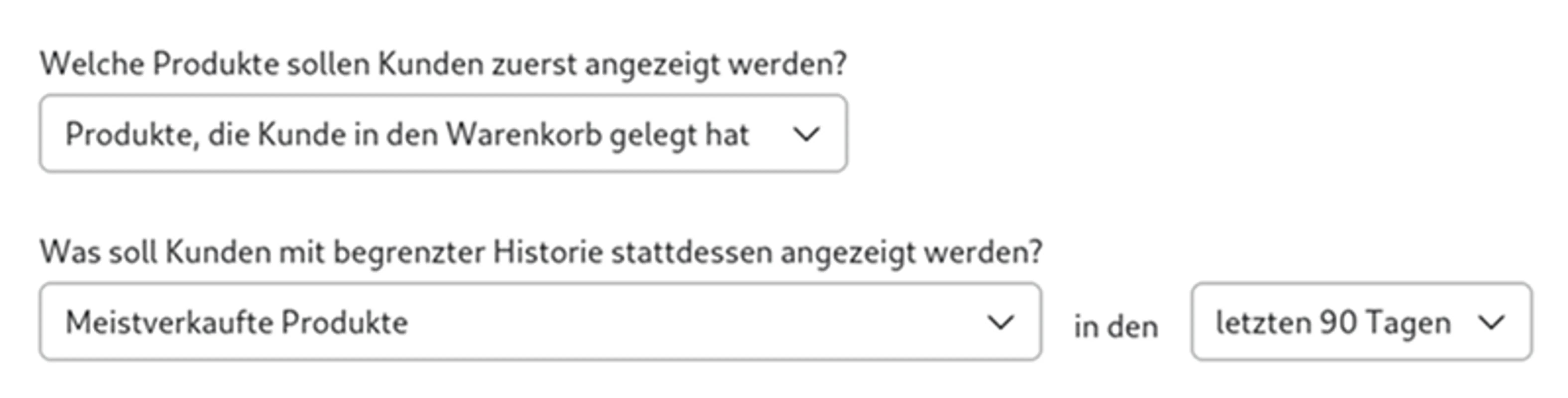 Vorschau auf die Logik, die zum Aufbau eines Feeds „In den Warenkorb“ verwendet wird
