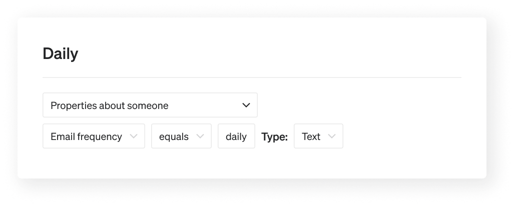 Daily sending segment