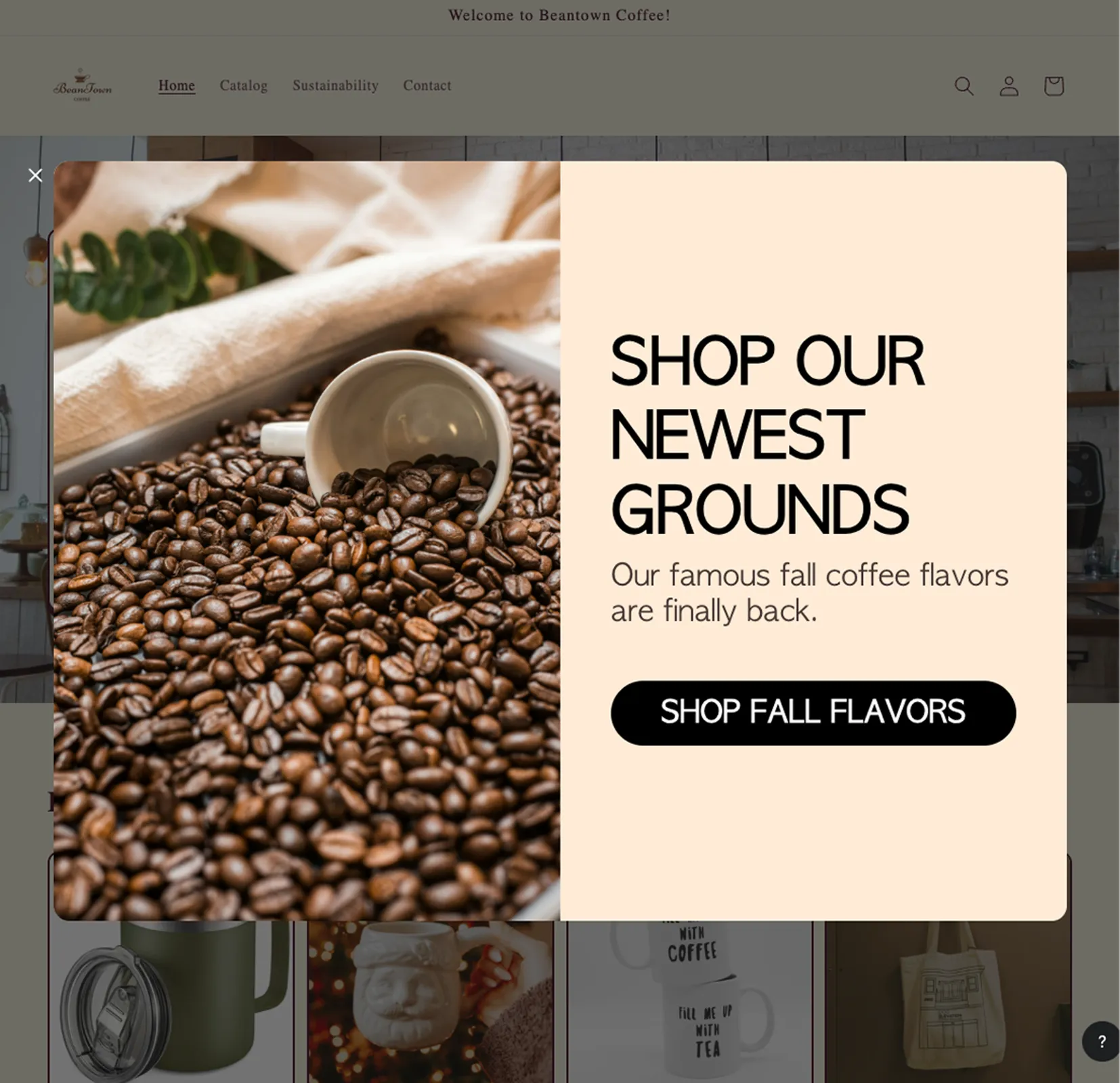 Product drop announcement on form