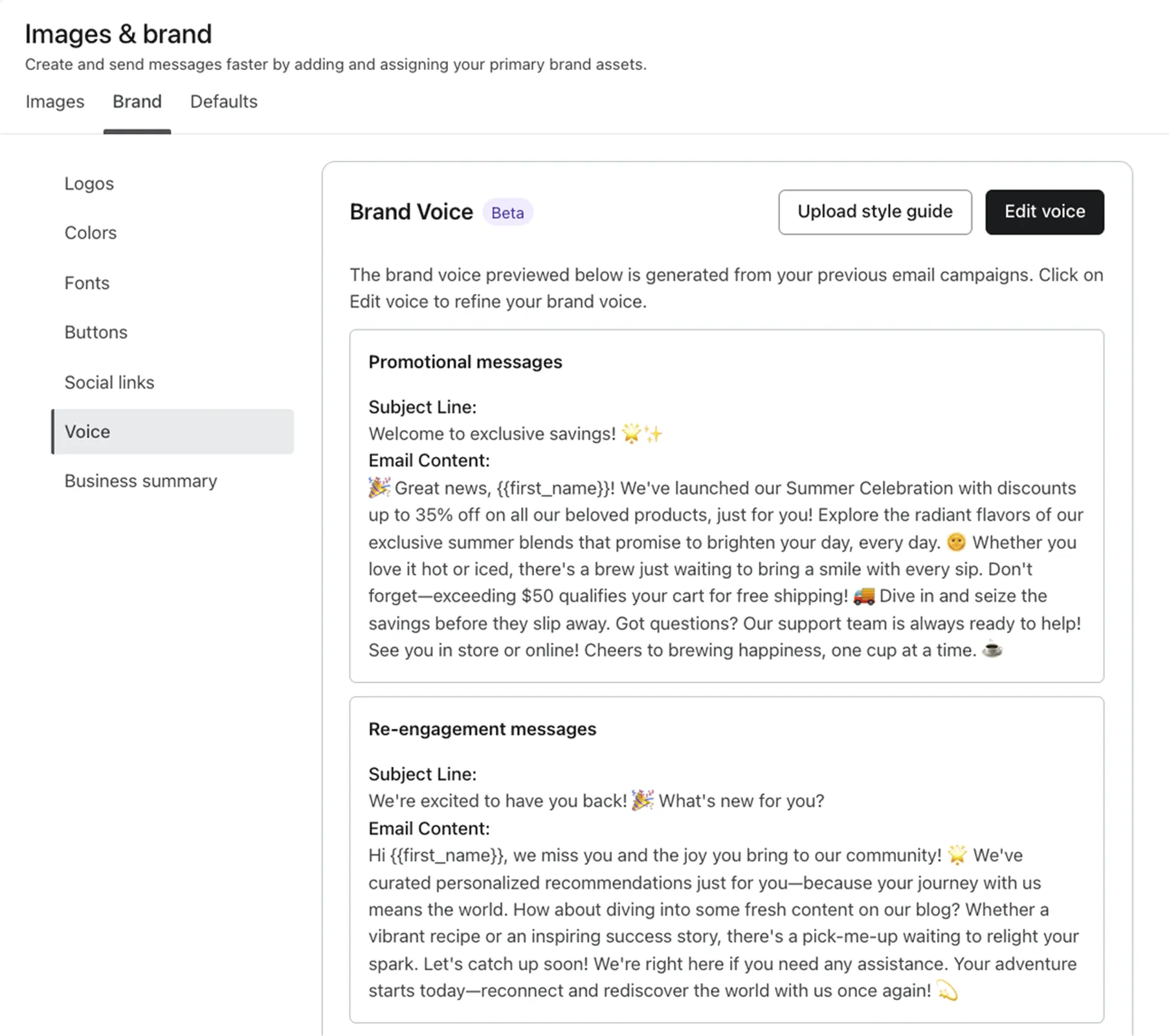 Brand voice AI