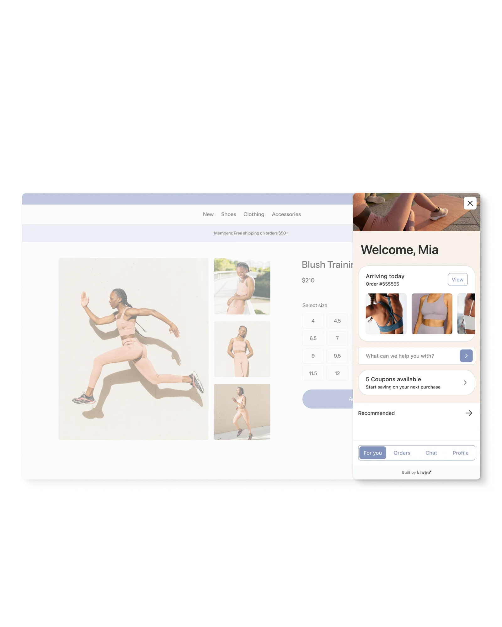 A website showing the Customer Hub signed-in experience.