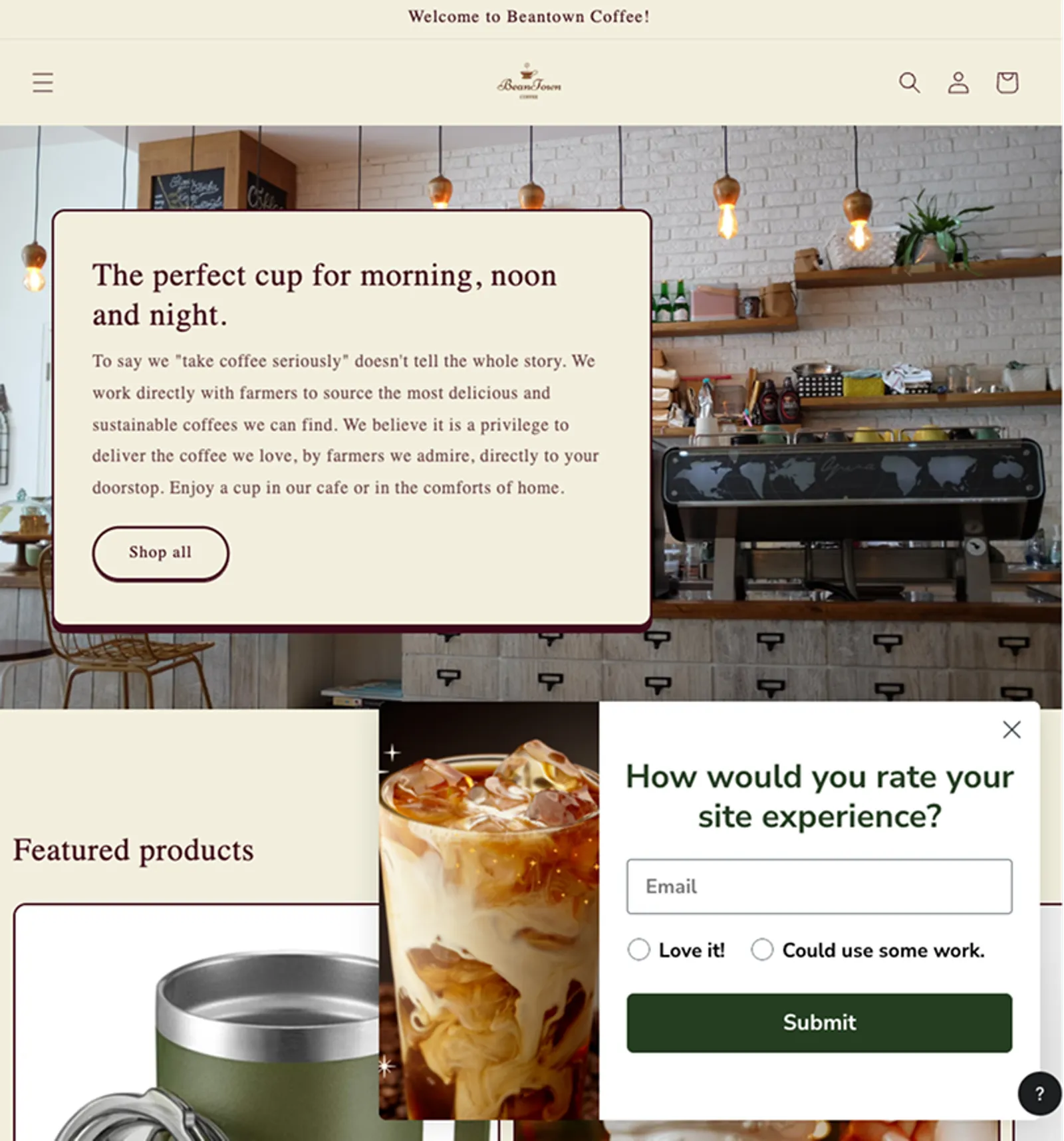 Ask for feedback flyout form