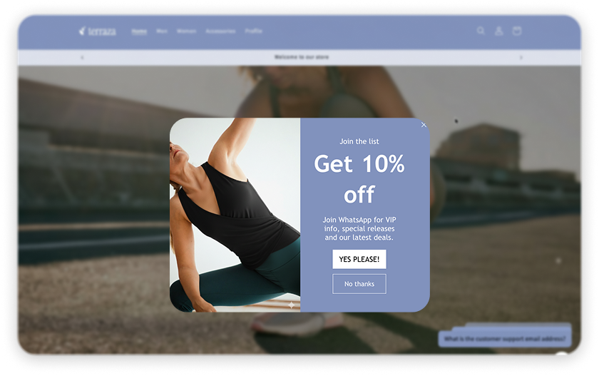 A sign-up form on the Terazza website that offers 10% off for new subscribers.