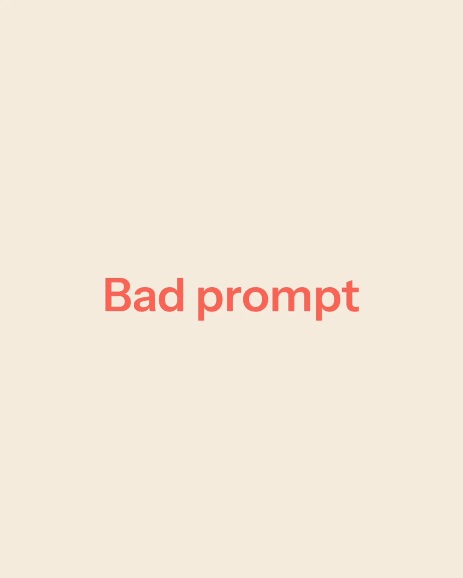 The words “The bad” appear centered in coral-colored text on a plain light background.