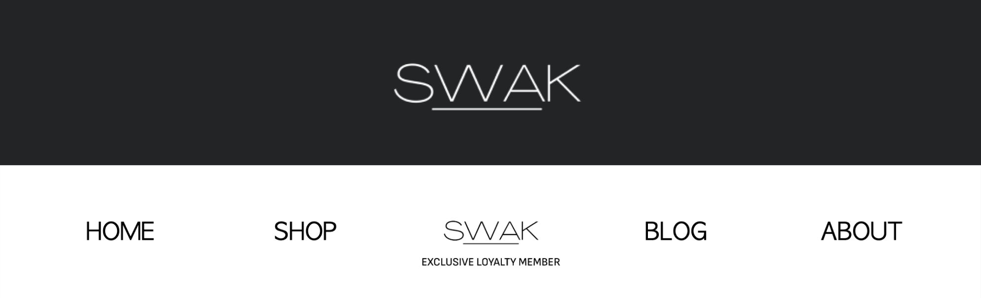 A specific SWAK Cosmetics loyalty member header.