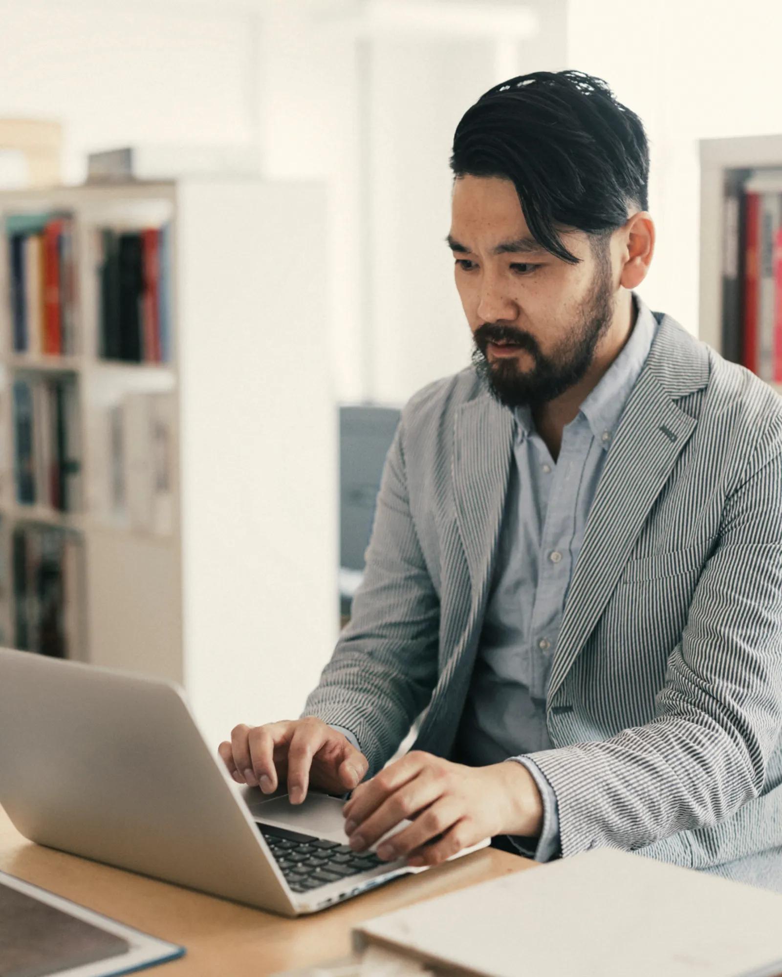 Man working on a laptop