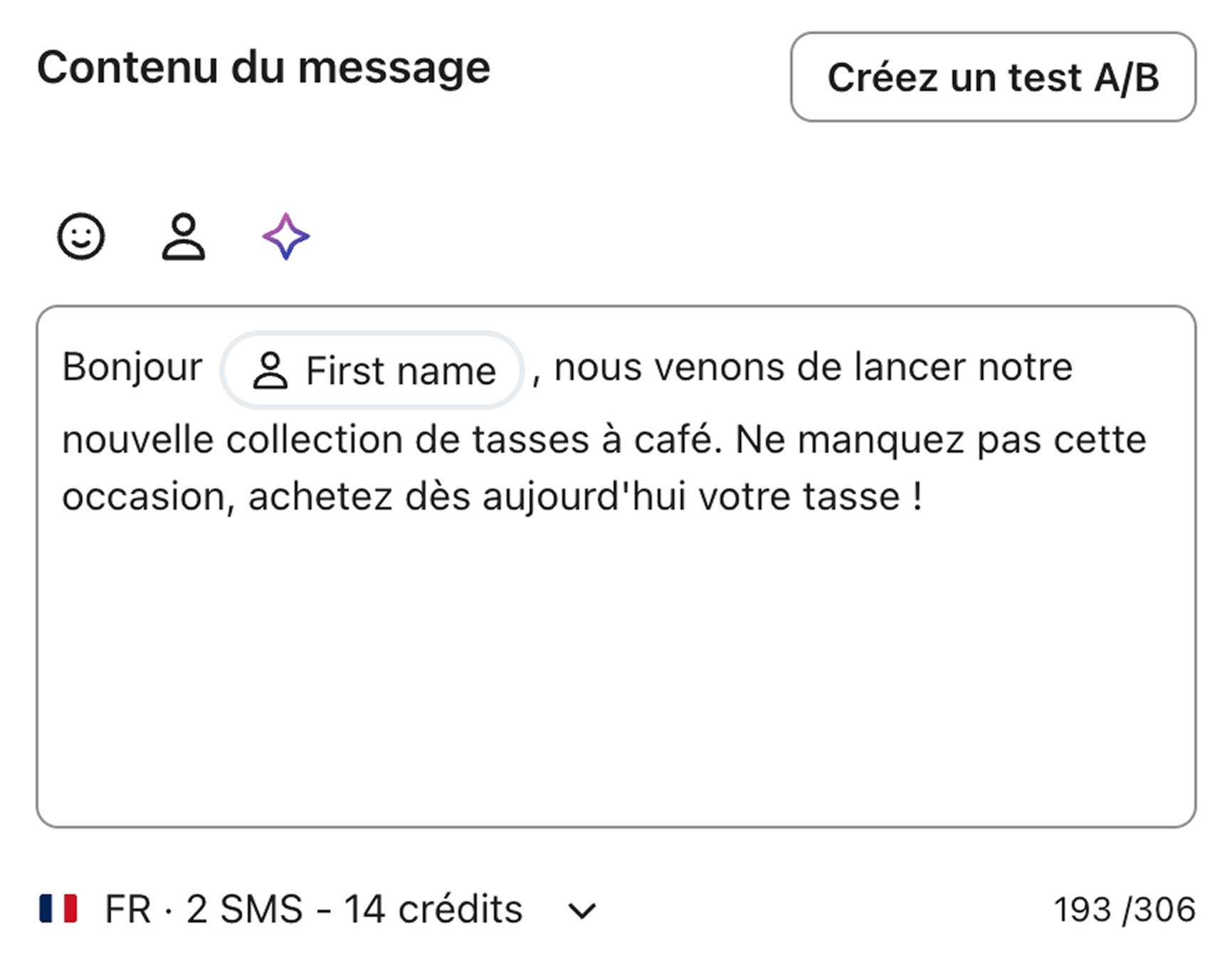 SMS de Beantown qui mentionne le prénom et la couleur préférée de quelqu'un.