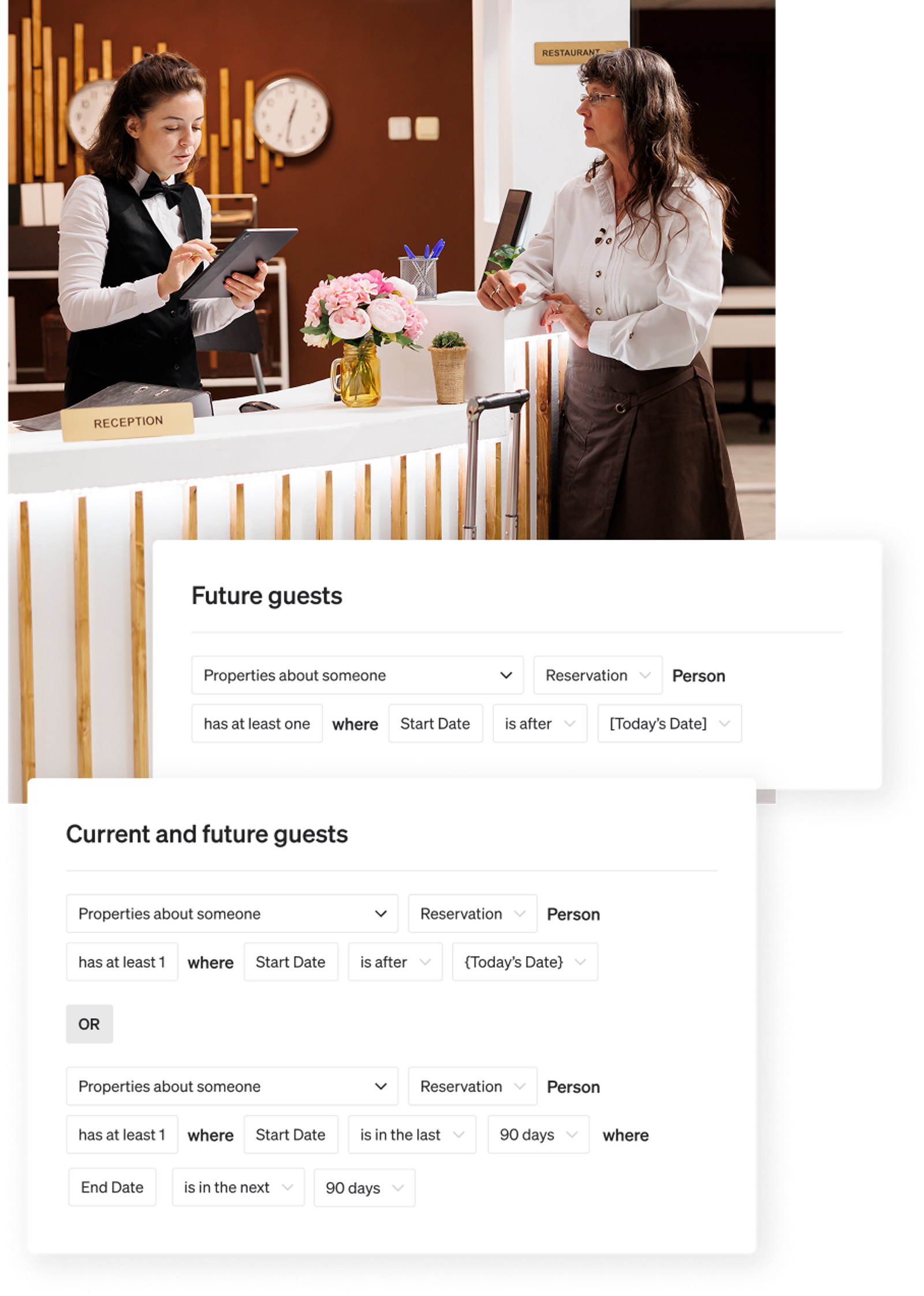 2 Klaviyo segments showing recommended object-based segments for hospitality businesses