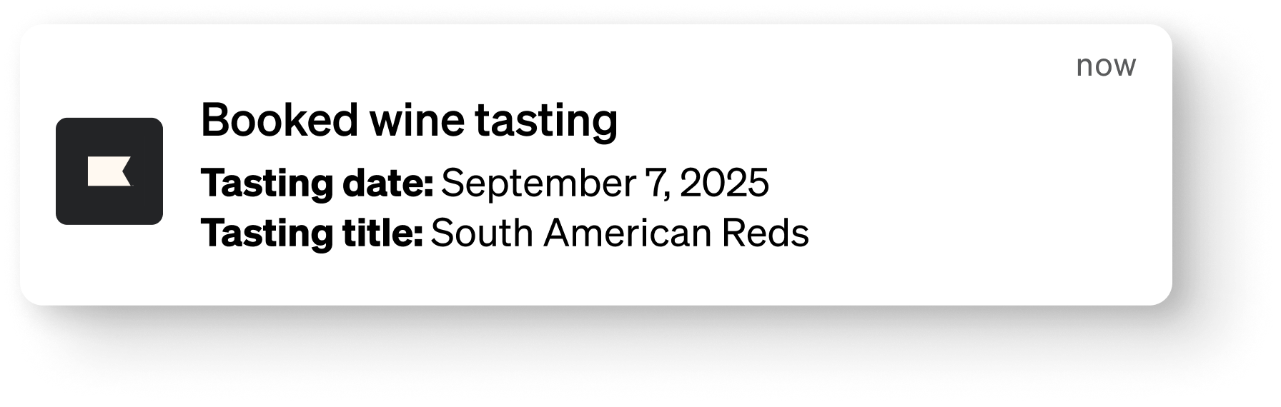 Booked wine tasting event