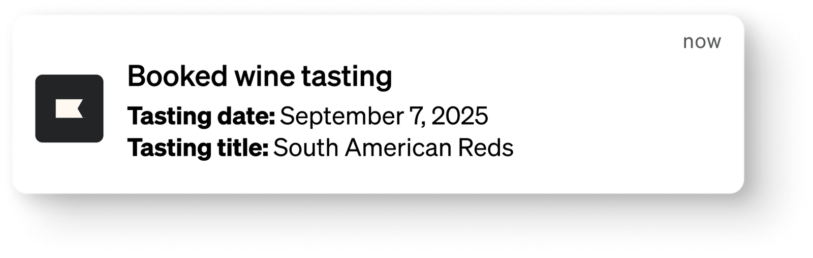 Booked wine tasting event
