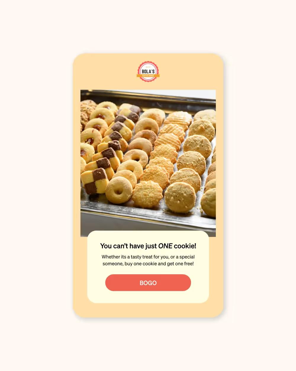 Example sales campaign for a bakery brand.