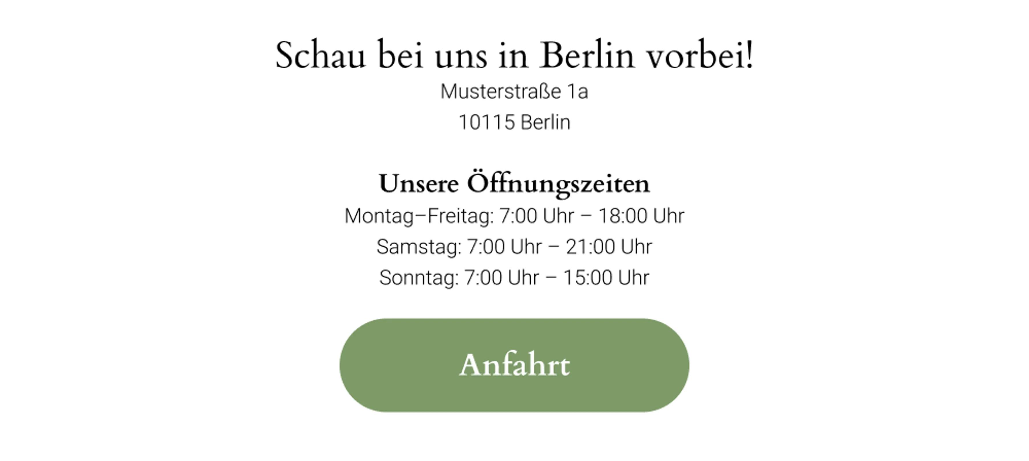 Ladenöffnungszeiten von Beantown mit Wegbeschreibung