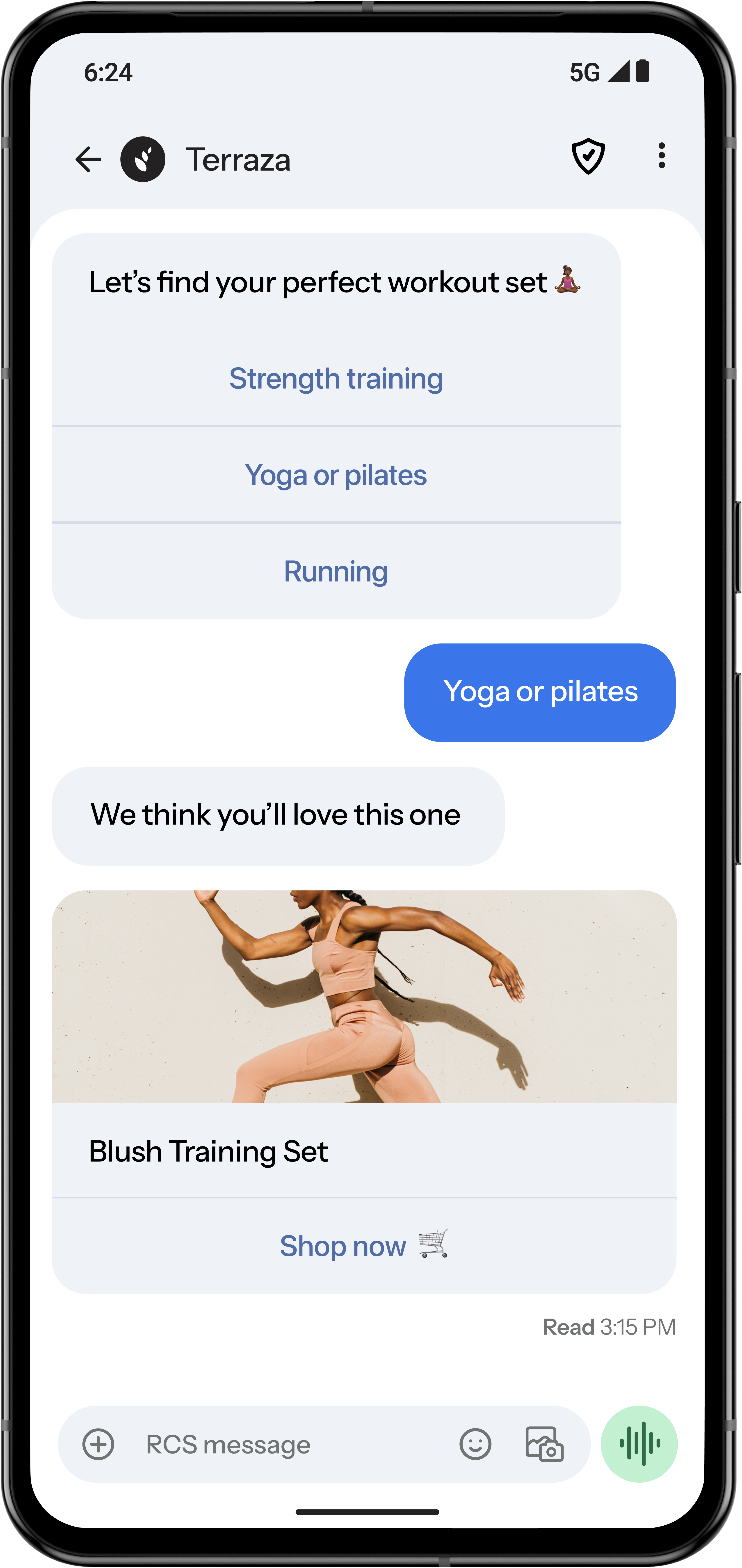 RCS Customer service conversations