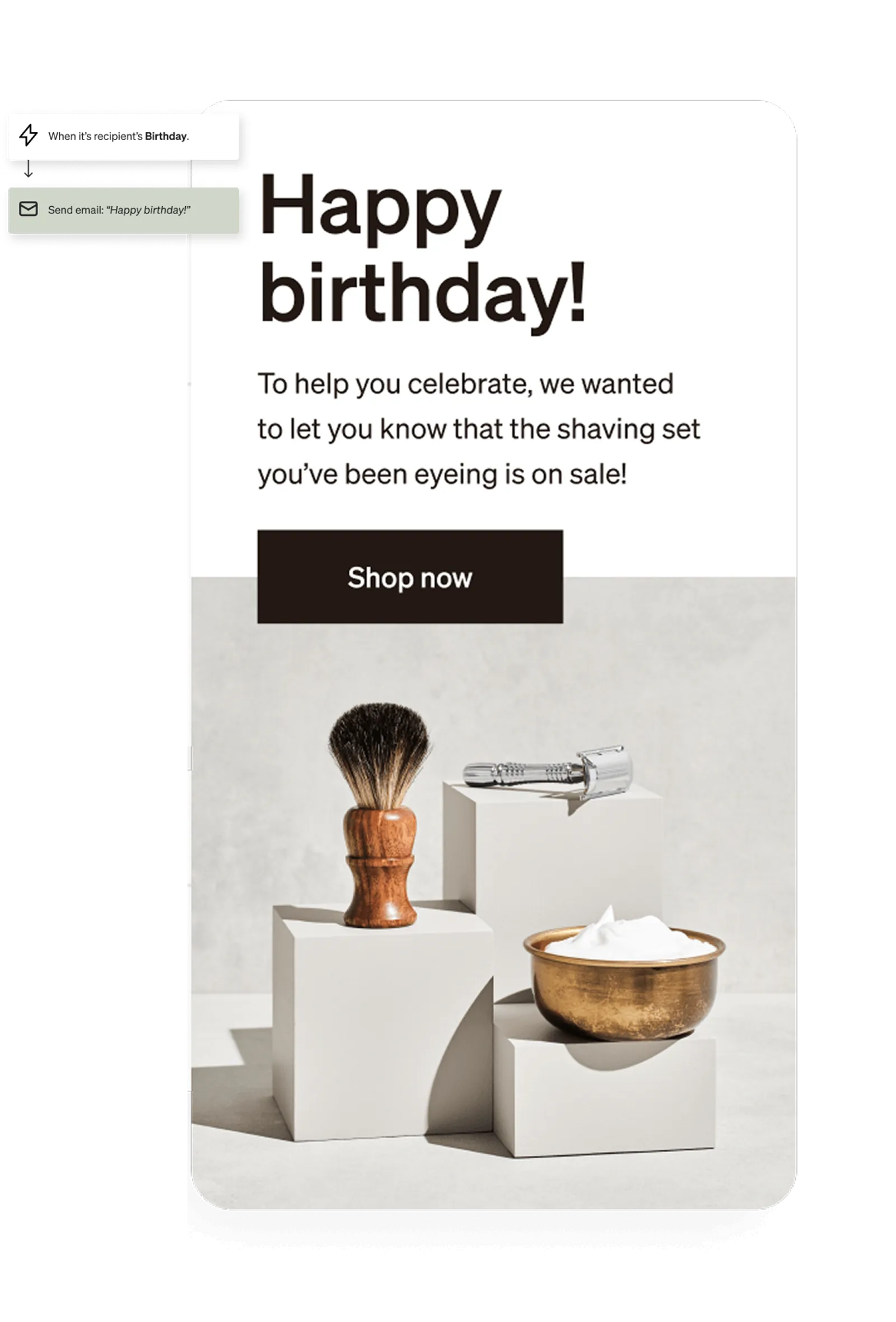 Happy birthday message, sent on the day of the recipient's birthday.