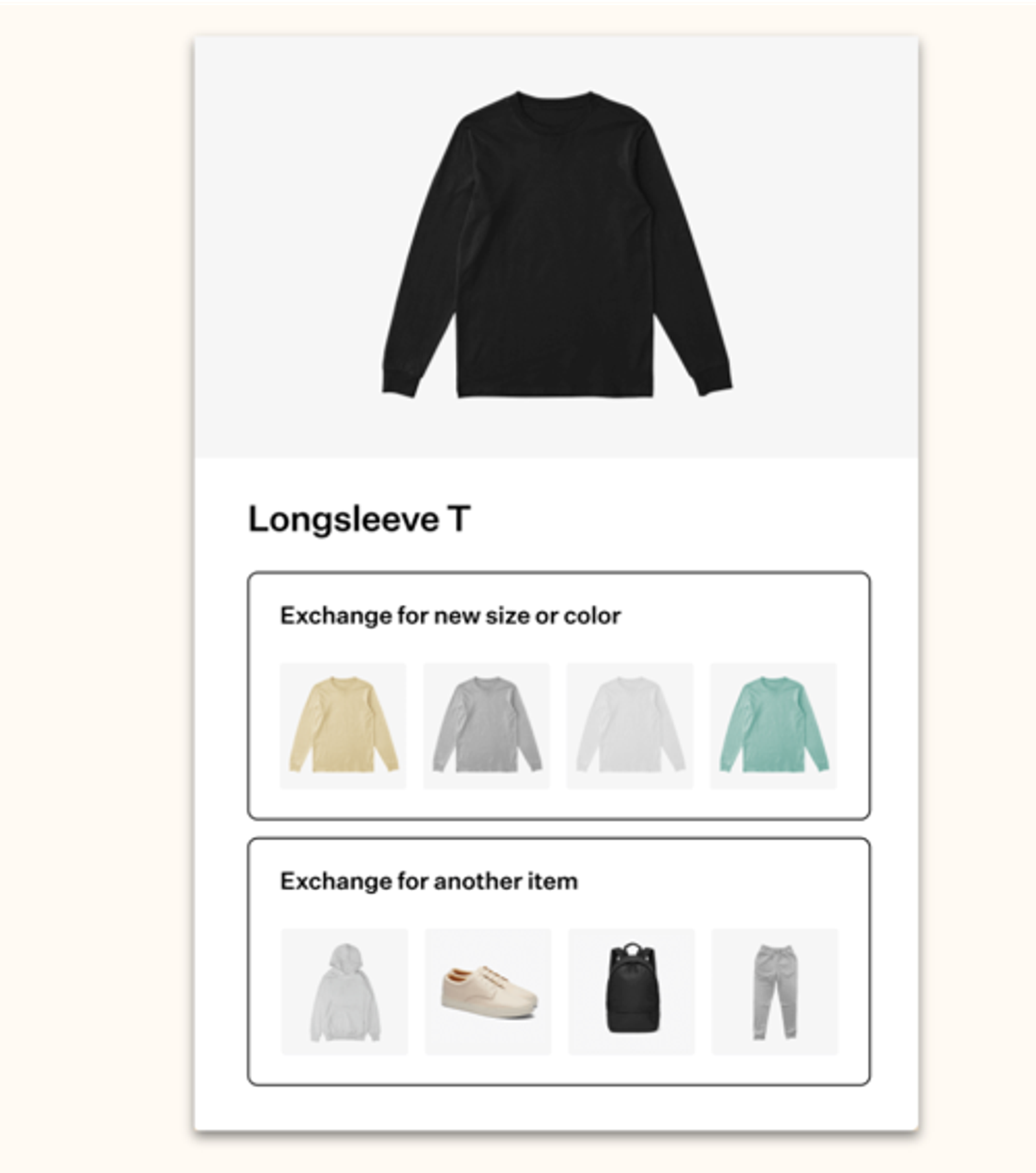 A follow-up email that encourages a customer to exchange a returned item.