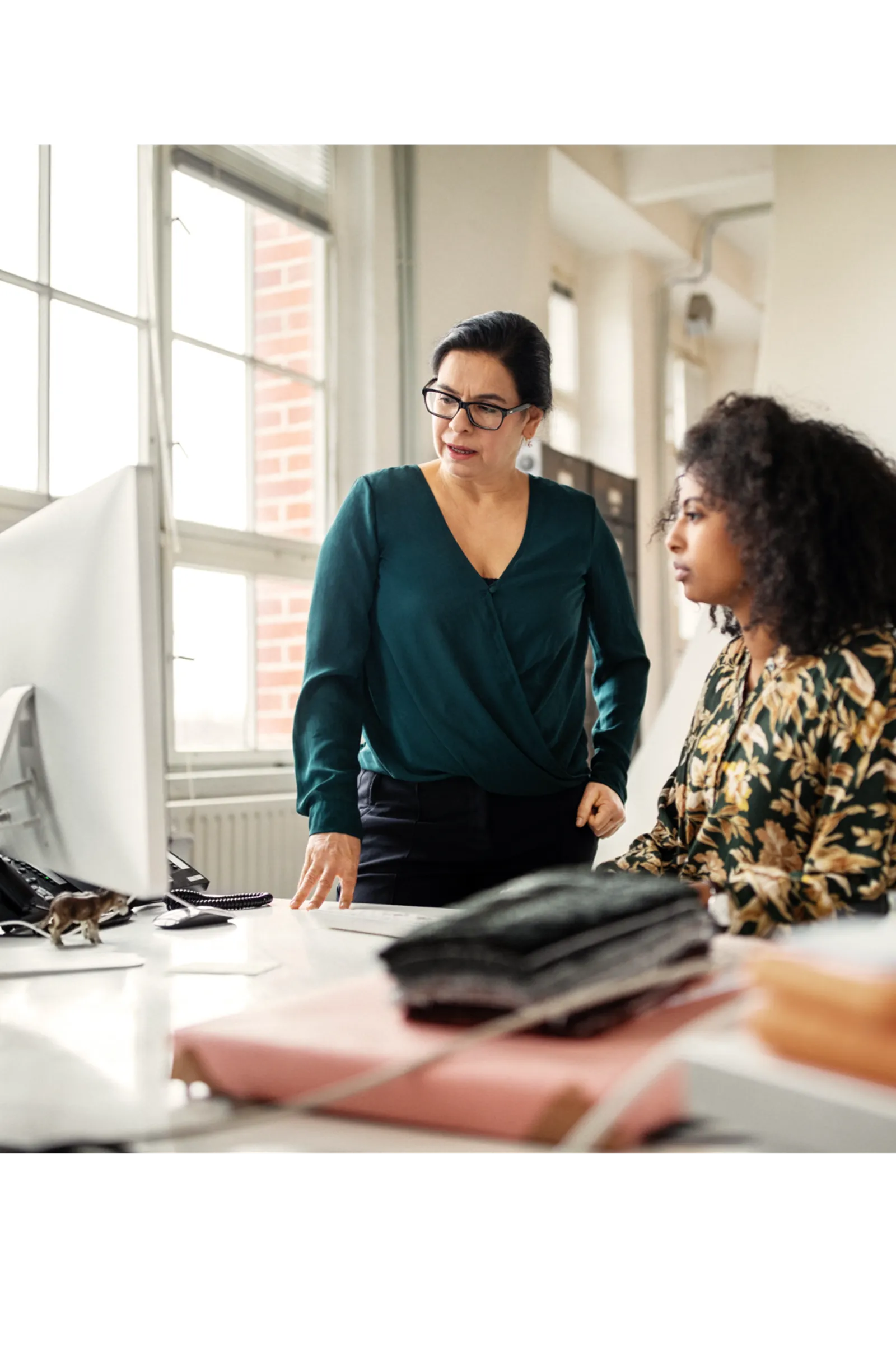 Women at a computer