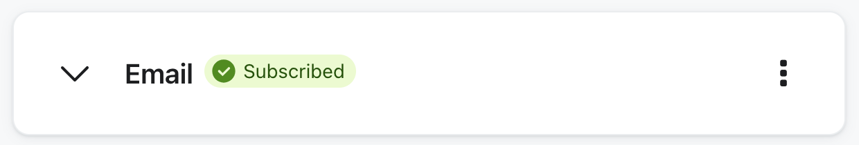 Email consent status box within a Klaviyo profile