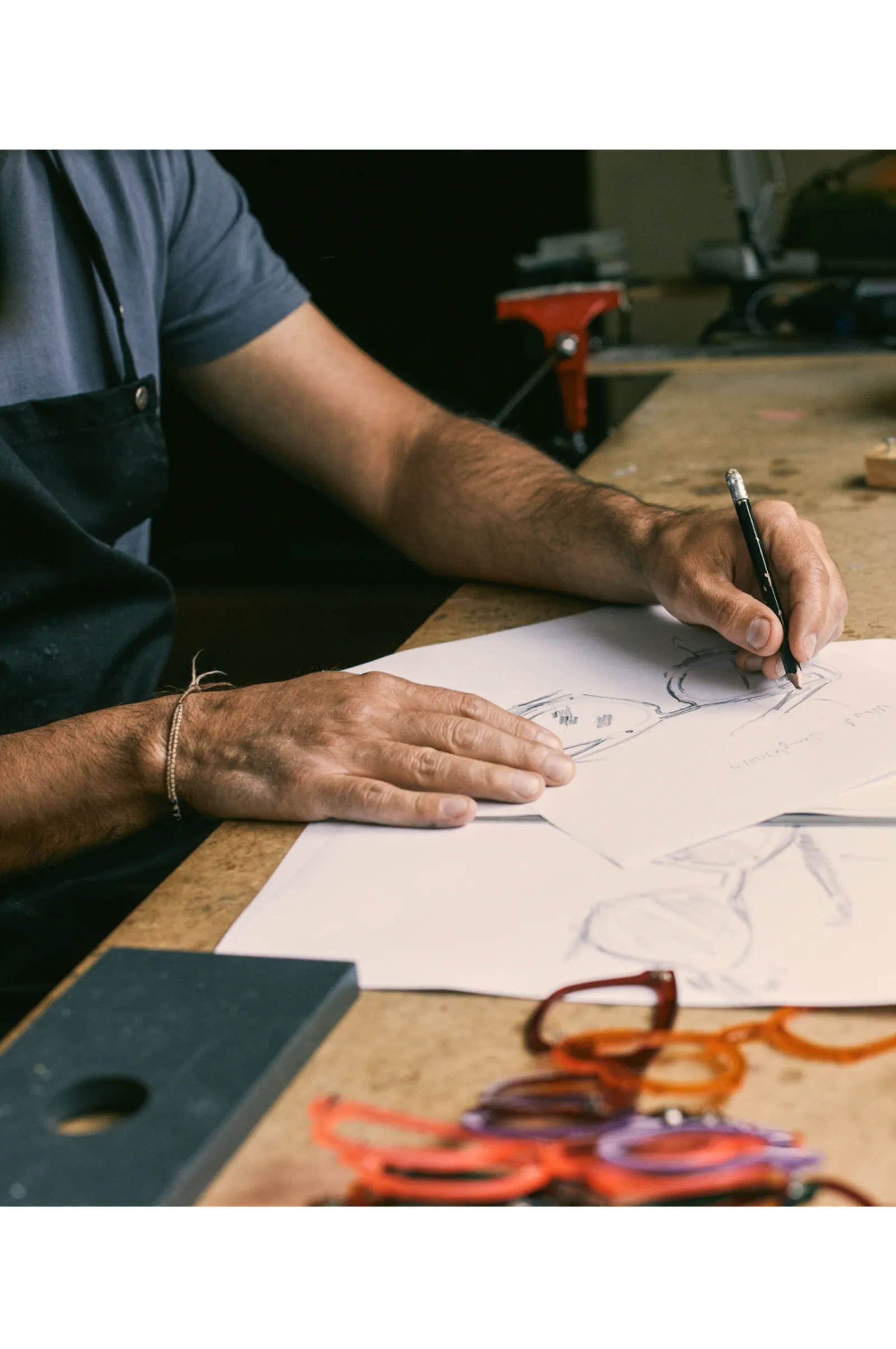 Man designing