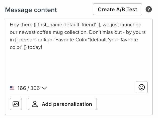 Beantown text message that incorporates someone's first name and favorite color.
