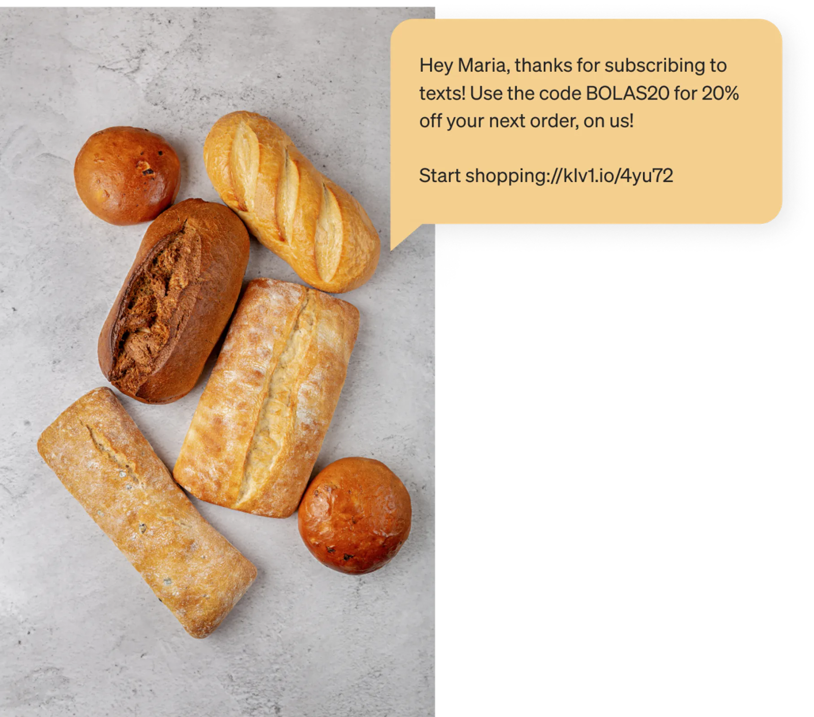 Image of a flow welcome message