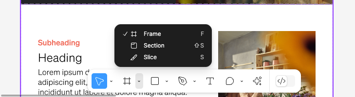 Using the slice tool in Figma
