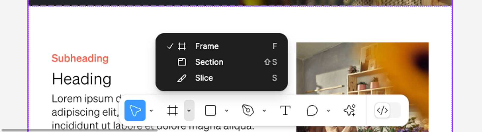 Using the slice tool in Figma