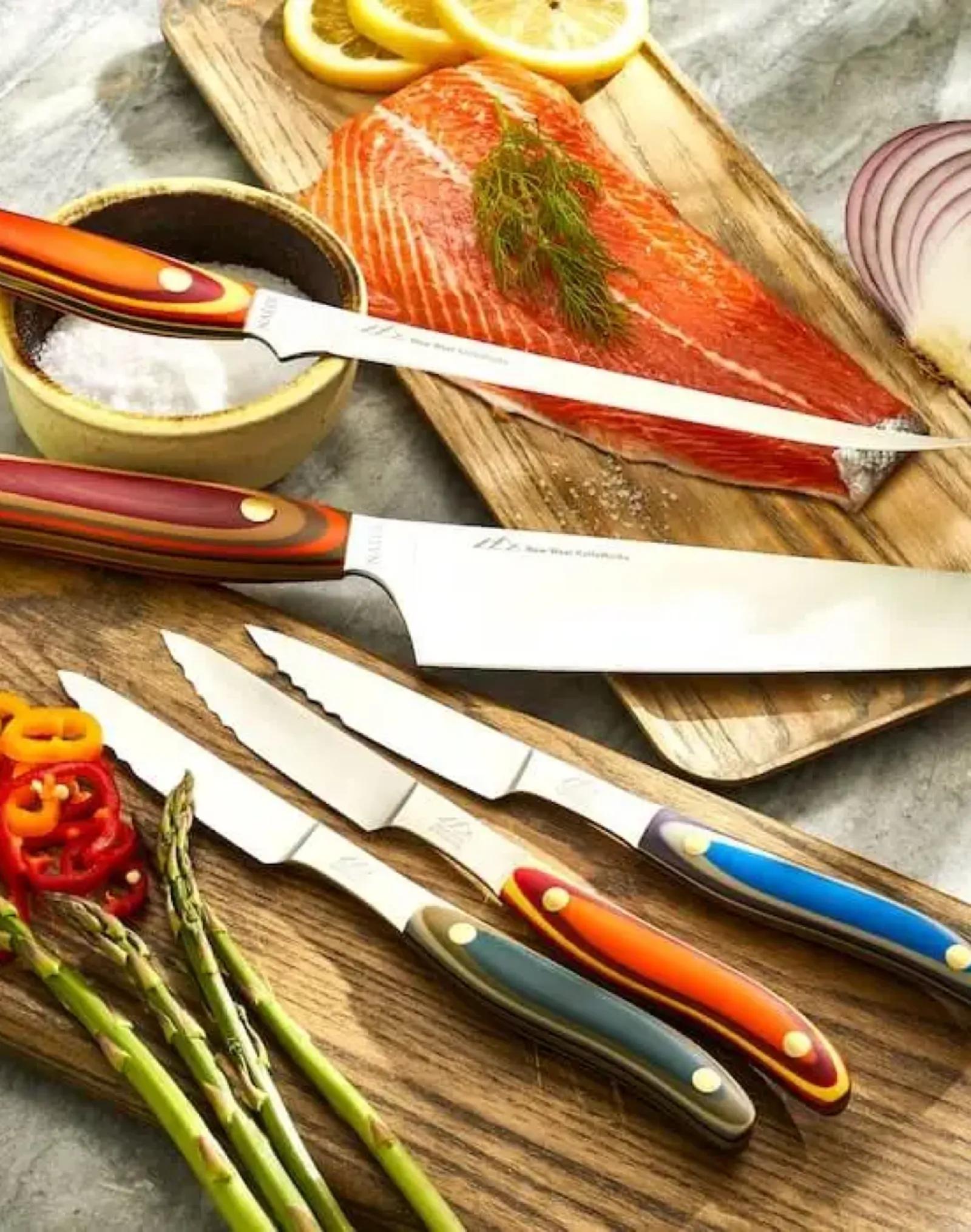 Set of new west kniveworks knives.