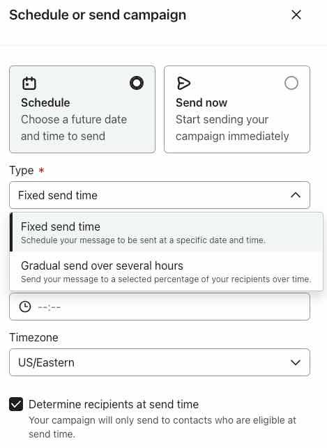 Image showing how to select Smart Send Time in Klaviyo.