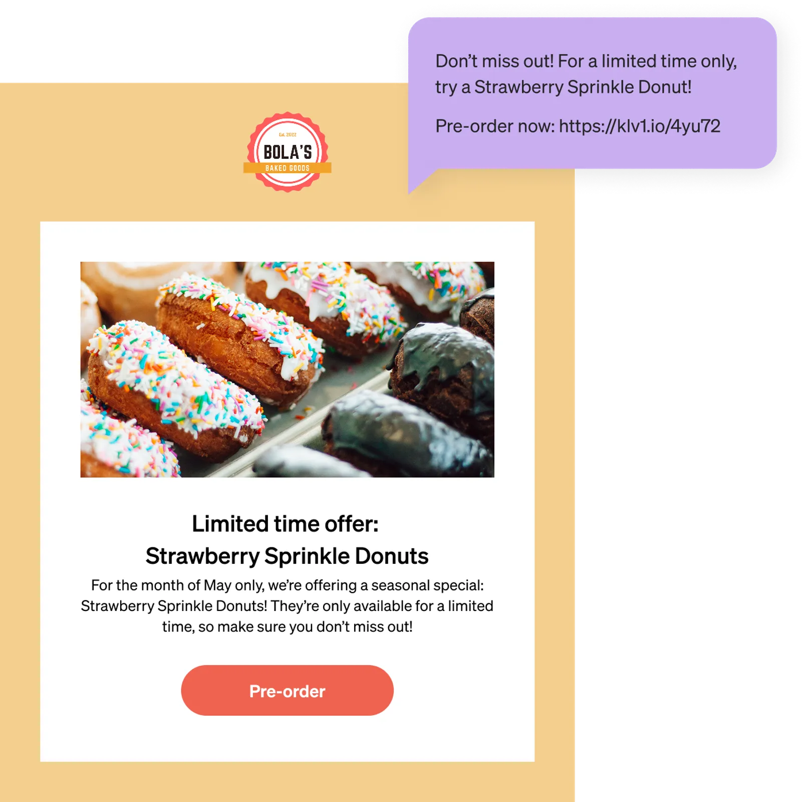 Campaign and SMS for limited time specials