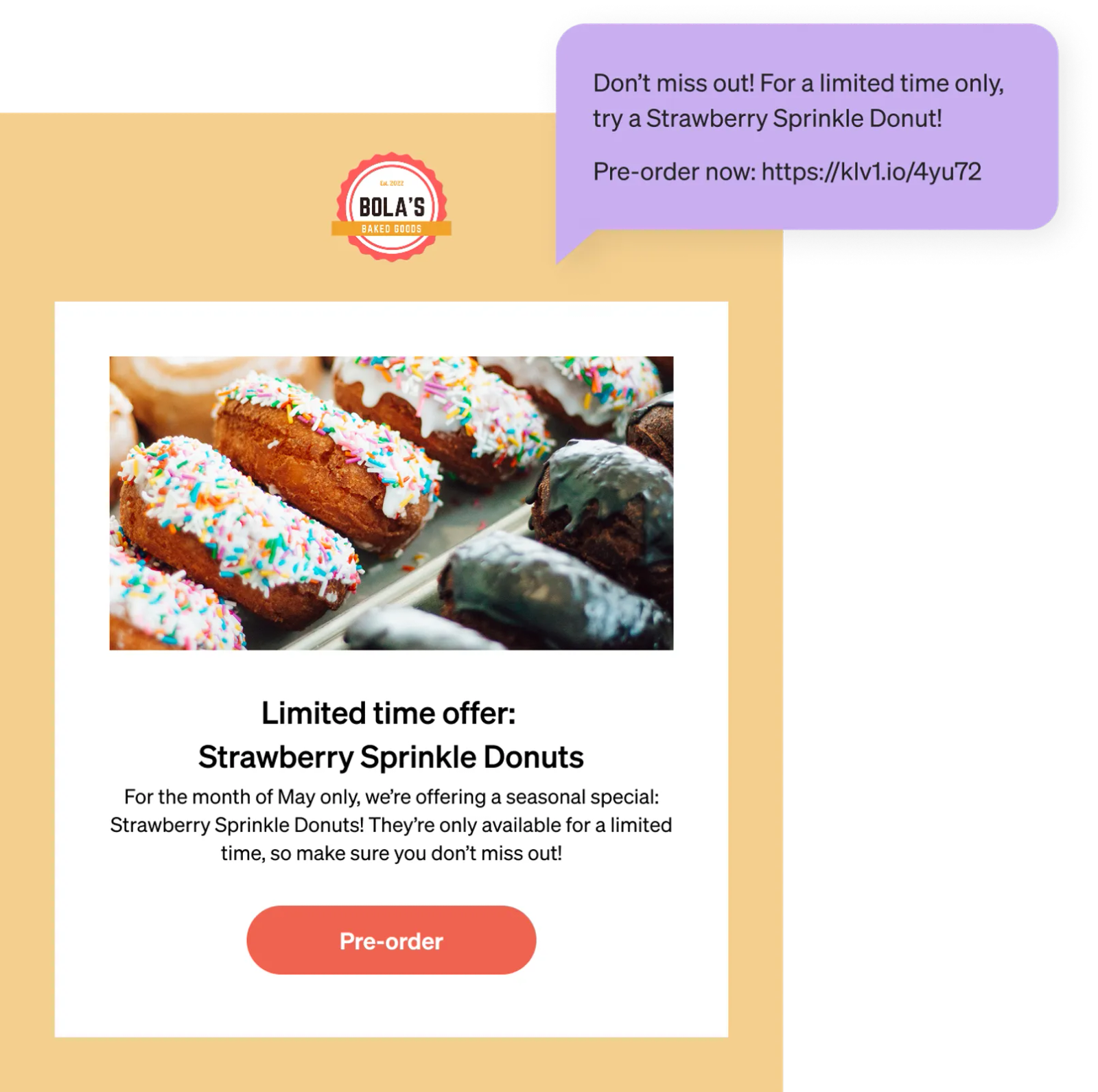 Campaign and SMS for limited time specials