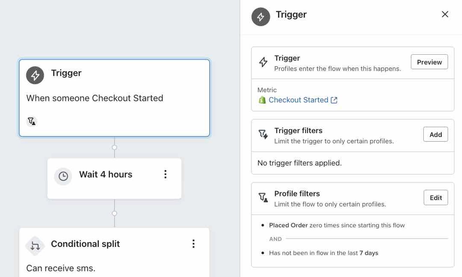 Click trigger and then Preview. 