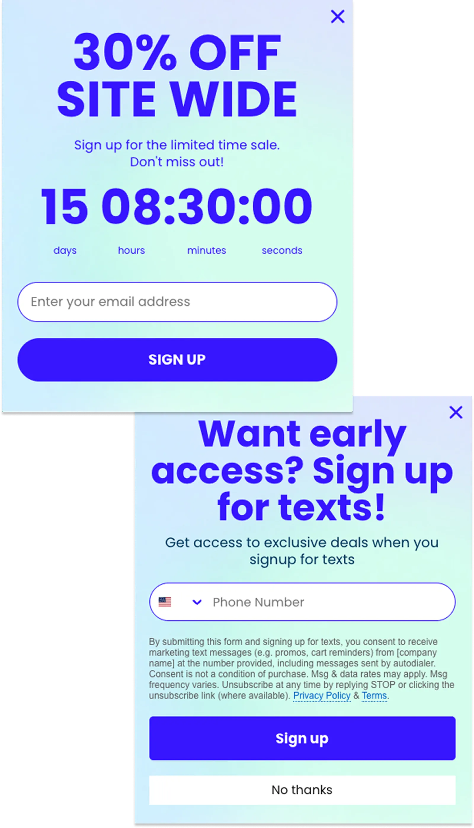 Form countdown timer