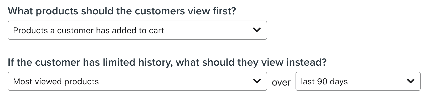 Preview of the logic used to build an Added to cart feed