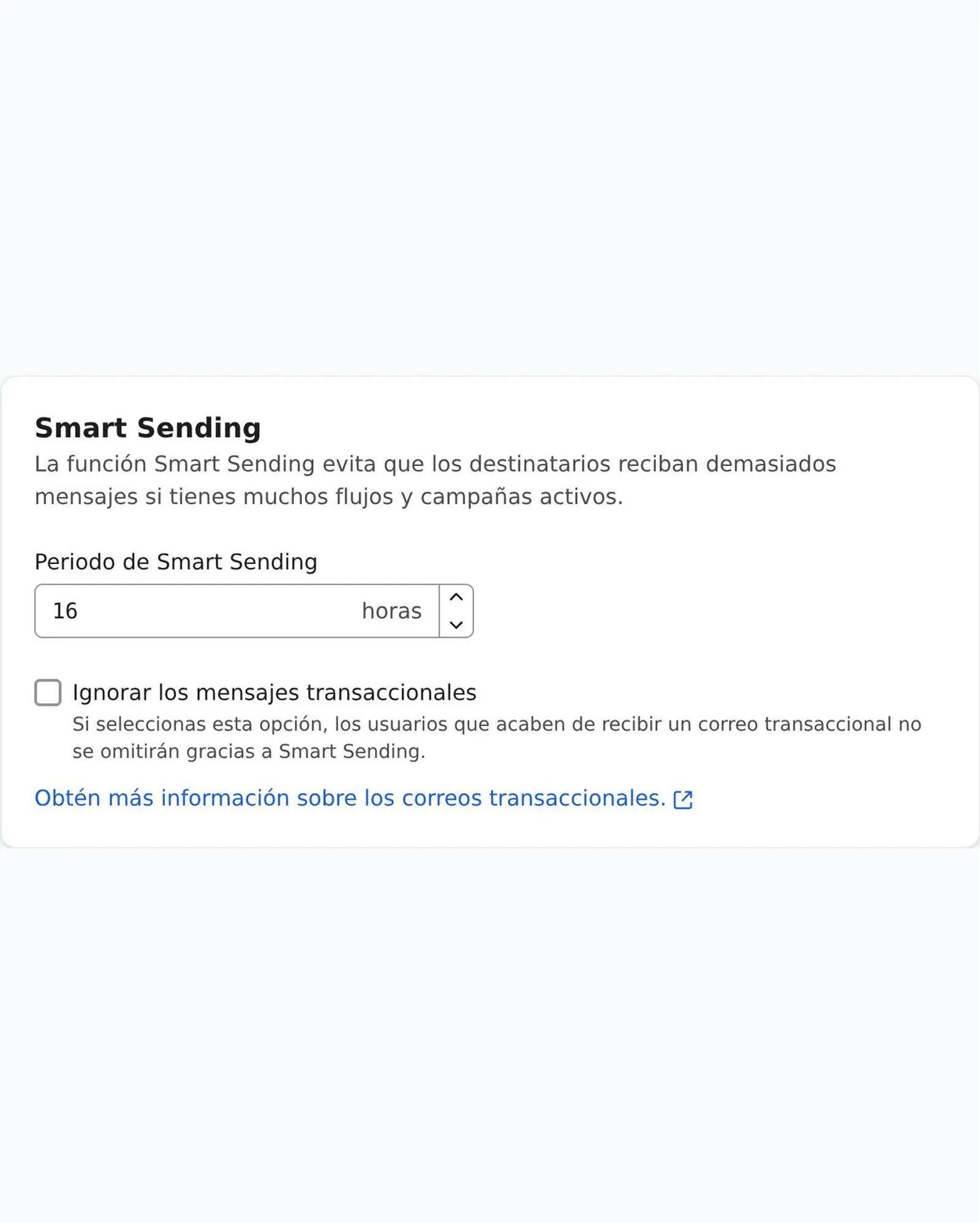 Configuración de Smart Sending en Klaviyo